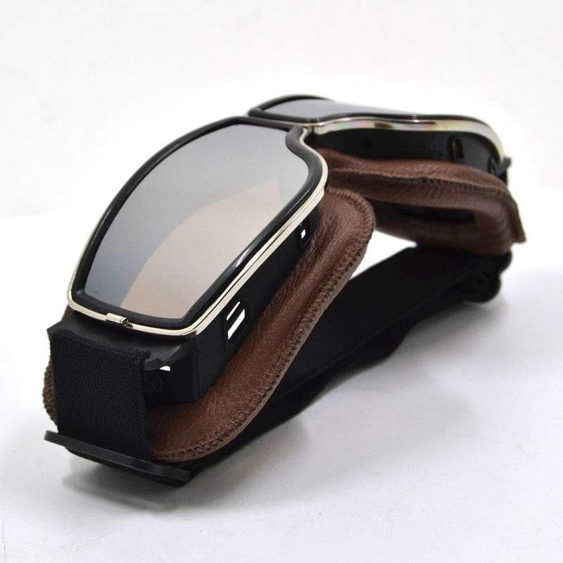 TDR WWII Style Aviator Goggles - Adjustable, Windproof, Safety Enhanced,