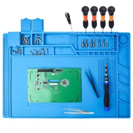 Magnetic Soldering Mat, 500°C Heat Resistant Repair Mat, Anti-Static, with Scale, 45 x 30 cm, for Soldering, Repairing Electronic Components, Circuit Boards