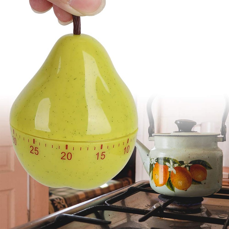Mechanical Kitchen Timer,60 Minutes Cartoon Pear Timer Countdown Alarm Clock,Mechincal