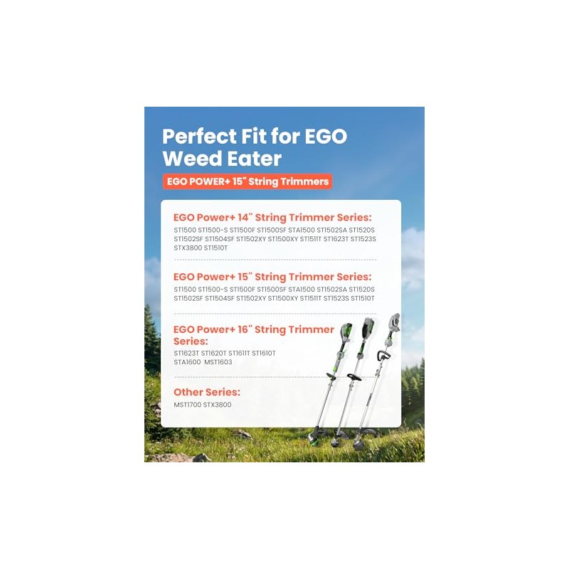 16 Pack Replacement Twisted Trimmer Line for EGO String Trimmers