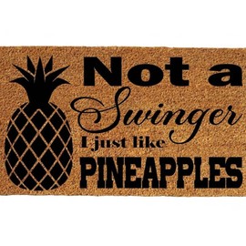 Not a Swinger I Just Like Pineapples Funny Outdoor Rug Doormat Home Porch Decor Non Slip Door Mat Anti-skid Non-slip Black