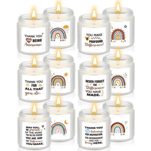 MTLEE 6 Pcs Employee Appreciation Candles Gifts Bulk 3.5 oz