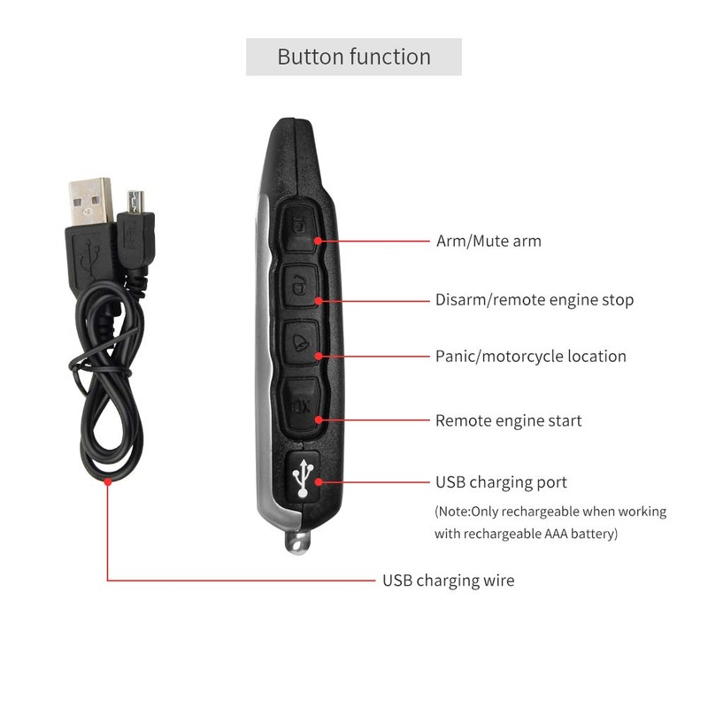 EASYGUARD EM212 2 Way Motorcycle Alarm System with LCD Pager