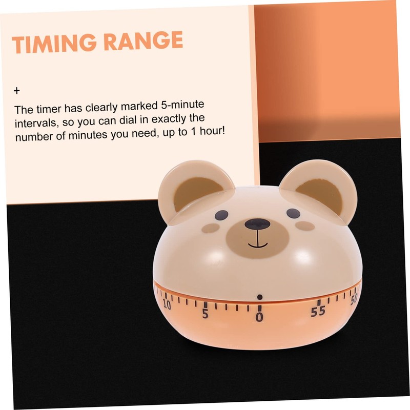 LIFKOME 1Pc Khaki Mechanical Timer for Cartoon Reminder Easy Operation