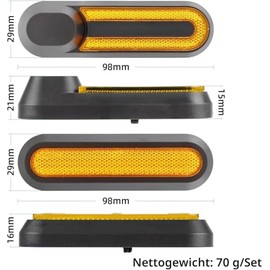 Fundas Reflectantes para Ruedas Traseras para M365 /Pro/Pro 2 /1s /Scooter 3 E Reflectores de Patinete Cubierta de Rueda Trasera Cubierta Protectora Reflectante-Amarillo