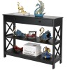 Segawe 3-Tier Console Table with Drawer and Open Storage Shelf