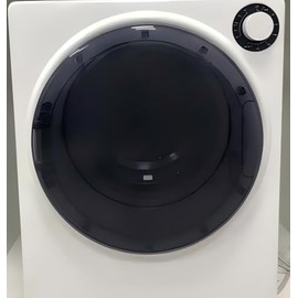 Elevon Compact Laundry Dryer, 2.6 cu ft Front Load Stainless Steel Clothes Dryers with Exhaust Pipe, 1400W, Control Panel Four-Function Portable Dryer For Apartments, Home, White/Black