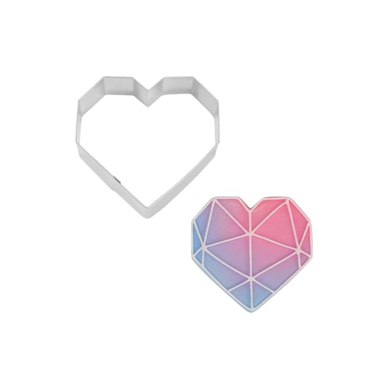 R&M Geo Heart Cookie Cutter Stainless Steel 3.5"