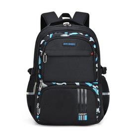 Amythe School Backpack Boys Teenagers School Bag Boys Lightweight Waterproof Daypacks with Ergonomic Design Fashionable School Backpacks for School or Travel, black-blue, Rucksack Backpacks