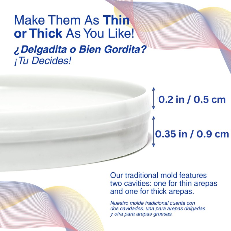 Molde para Arepas – 3 Sizes (5.9", 4.3", 3.1") &