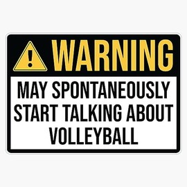 Volleyball Funny Warning Vinyl Sticker Waterproof Bumper Sticker Laptop Window 5"