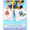 Pllieay Cross Stitch Beginner Kit for Kids 7-13, Includes 6