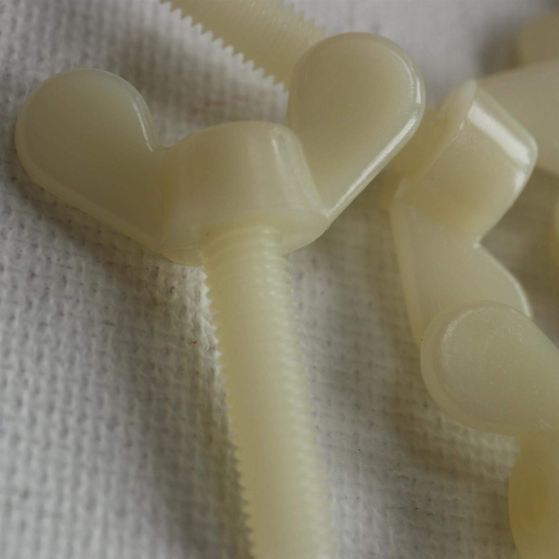 50x Nylon Butterfly, Wing Nut with Thread, Machine Screws, Includes