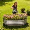TATAANTY Galvanized Raised Garden Bed for Outdoor: 4X2X1ft Durable Metal