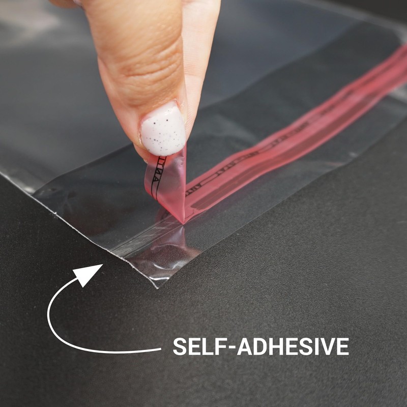 SKIR'CO 100 Clear Cellophane Bags 20x30cm Self Seal OPP Reusable