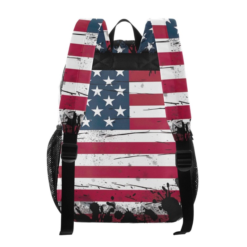 FLildon American Flag Clear Backpack with Back Print, Heavy Duty