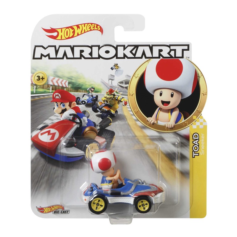 Hot Wheels GBG30 Mario Kart 1:64 Die-Cast Toad with Sneeker