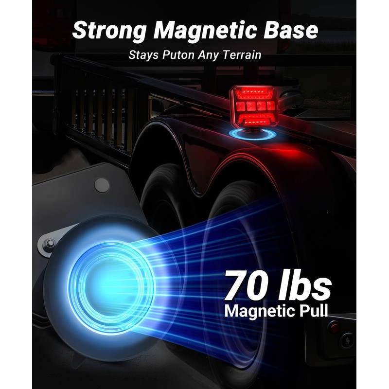 328FT Long Range Magnetic Tow Light Kit with 4/7 Pin