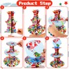 3 Tier Cupcake Stand, World Flag Theme Cardboard Cupcake Tower,