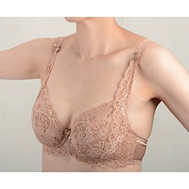 RINZ ブラジャー 補整ブラジャー (80C) モカ リバーレース RZ6103