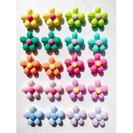 A8MENX0 20 PCS Fridge Magnets Cute Refrigerator Magnets Colorful Decorative Magnets Fun Flower Magnets for Office Kitchen Locker Whiteboard
