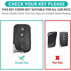 Key Fob Cover for Lexus with Keychain, TPU Key Case Protection Compatible with 2009-2015 Lexus RX350 RX450 GX460 LX570 CT200h ES350 GS300 GS430 GS450h GS460 IS250 IS350 LS460, 4 Button (Silver/White)