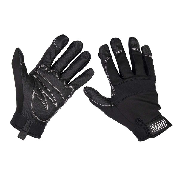Sealey MG798L Light Palm Tactouch Mechanic's Gloves -, Black, Large