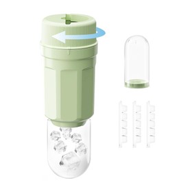 Casbomy Rotatable Bottle Ice Maker with 3 Pack Ice Cube Trays, Twisted Ice Cube Tray with Dust Cover, Rotate to Release Ice Cubes, Easy Rotate to Release for Drinks, Coffee, Cocktails, BPA Free(Green)