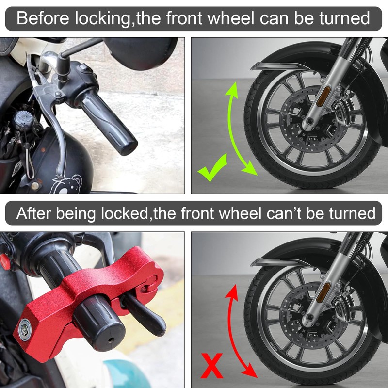 Windance Motorcycle Anti Theft Lock,Heavy Duty Front Brake Lock,Throttle Grip