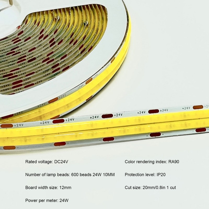 COB LED Strip Light High Brightness Adhesive Flexible Double Row