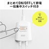 Sanwa Direct 700-TAP076BK Extension Cord, 2 Openings, Includes Bulk Concentrated