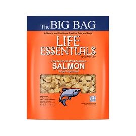 LIFE ESSENTIALS BY CAT-MAN-DOO All Natural Freeze Dried Wild Alaskan Salmon Treats for Cats & Dogs - 16 Ounce Big Bag