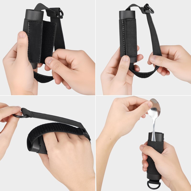 Awaiymi Black Universal Cuff, Leather ADL Cuff with Elastic Strap,