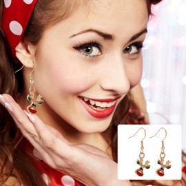 Miaija Christmas Elk Earrings Versatile Dripping Deer Head Earrings Cute Dangle Holiday Earrings Thanksgiving Xmas Jewelry Gift for Christmas Women Kids