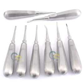 G.S German Grade 8 PC STR CVD Dental EXTRACTING APICAL Root TIP Elevator (Set of 8 Each) Best Quality