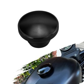 Tesoromotor Motorcycle Fuel Gas Tank Vented Decorative Oil Cap CNC Aluminum Fit For Harley Touring Road King Softail Dyna Sportster XL 1200 883 48 (Black Gas Tank Cap)