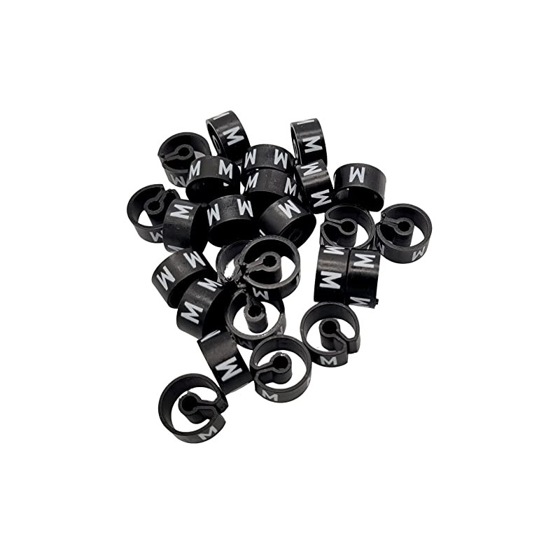 Tex-Clip Black Size Tabs, Size Label for Textiles, Size Rings