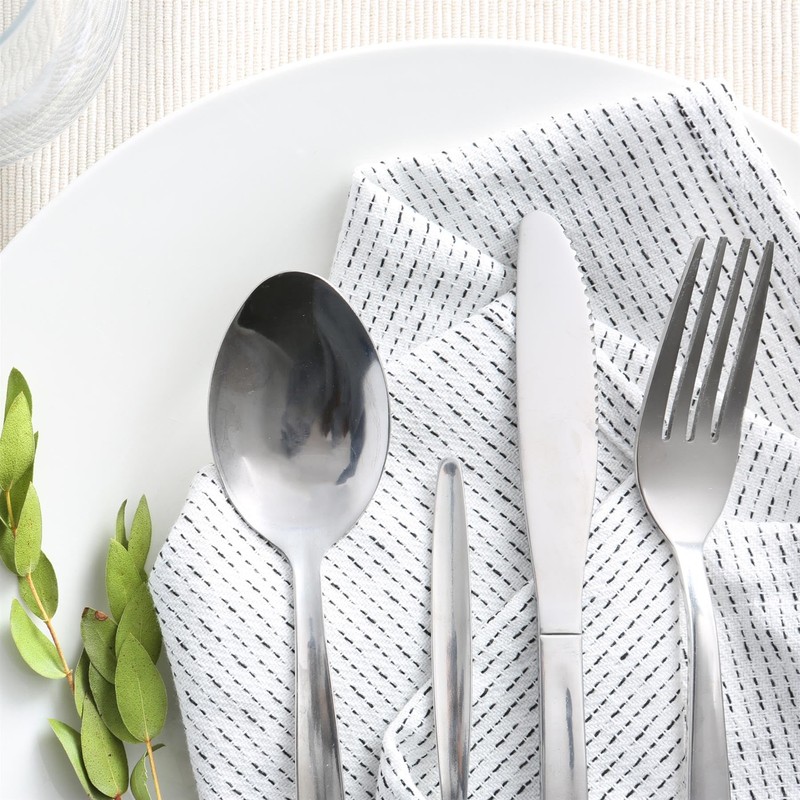 24x 19.5cm Economy Stainless Steel Dinner Forks - Silver Metal