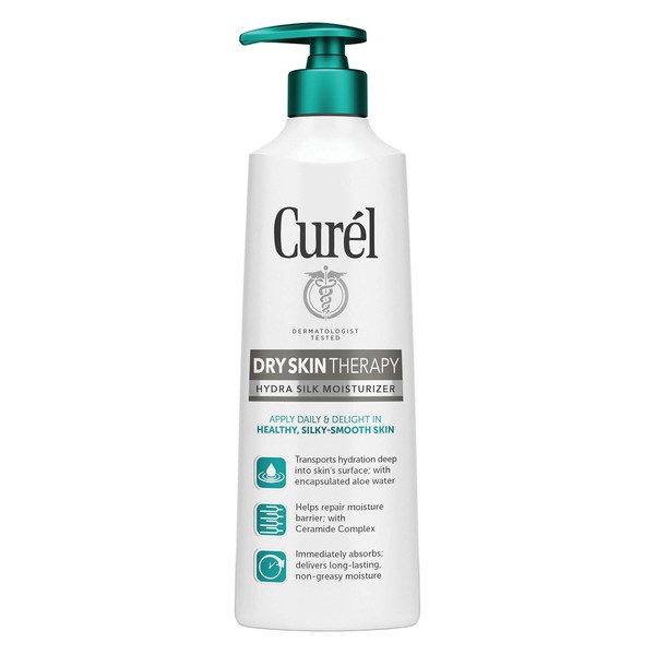 Curél Extra Dry Skin Therapy Body Lotion, Body and Hand Lotion, Hydra Silk Moisturizer, 12 Ounce, with Advanced Ceramide Complex, and Aloe Water