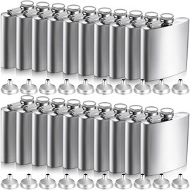 Honeydak 20 Pcs 8 oz Hip Flask for Liquor Stainless Steel Liquor Flask for Men Women with Leak Proof Funnels, Wine Glass Wedding Party Groomsman Bridesmaid Camping Birthdays Gift