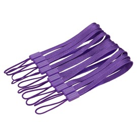 MECCANIXITY Universal Nylon Cord Lanyards, 15cm Soft Woven Hand Wrist Strap String for Bottle, Flashlight, Cellphone, Purple Color, Pack of 20