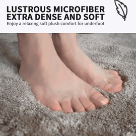 FIFU Bath Mats & Rugs for Bathroom, Bedroom & Kitchen Non Slip, Machine Washable & Absorbent Doormat & Shower Bathmat for Toilet, 20x32 Inches Silver Gray