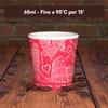 200 Paper Coffee Cups 65ml Italy Red Eco-Friendly Biodegradable Disposable