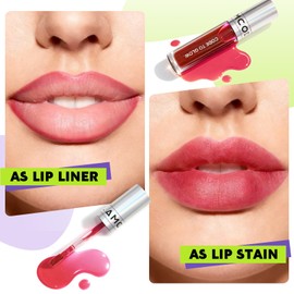 Wipe-Off Lip Tint, Long-wearing Matte Lip Stain Non-stick to Cup Infused with Shea Butter & Vitamin E Care For Your Lips Highly Pigmented Vibrant Kiss-Proof Lip Stain - 03# Cherry Pink