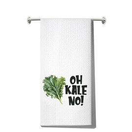 MYSOMY Kale Kitchen Towel Kale Kitchen Gifts Oh Kale No Dish Towel Kale Hand Towel Kale Themed Gifts (OH KALE UK)