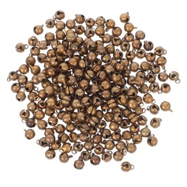 Operitacx 200pcs Small Rustic Bronze Jingle Bells Vintage Decorative Charms for DIY Crafting Pet Collar Wedding Decor Keychains and