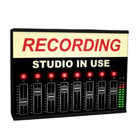 Light Box Room Sign XL A4 Recording Studio | Light Up Retro Recording Studio Display | Illuminated Mix Desk Equalizer Design | DJ Recording Musician Gift Retro Neon Effect Signage LED Lighting Sign