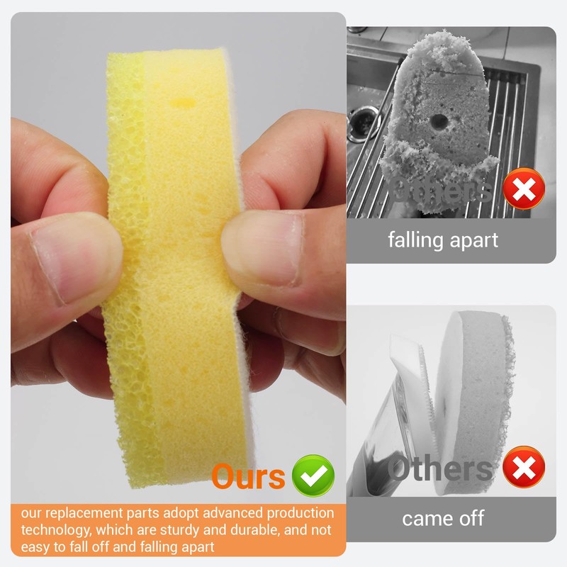UWSTE 16Packs Dish Wand Sponge Refills for Scrub Daddy Dish