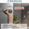 Square Shower Head Extension Arm with Flange 16.5 Inch Extra
