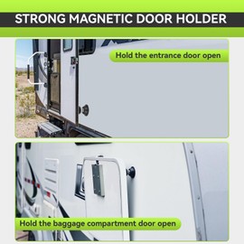 RVMATE RV Magnetic Door Catch (2 Pack) RV Door Holder, Heavy Duty Baggage Door Catch with Adhesives and Screws, for RV, Trailer, Camper, Home